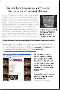 Leaflets were made that called on Citizens UK to speak out against CEDARS